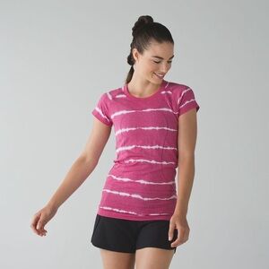 Lululemon Swiftly Tech Cranberry Pink Tie-Dye Short Sleeve Crew size 6
